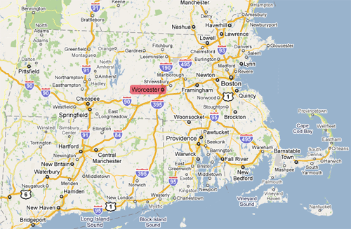 Worcester, Massachusetts Map